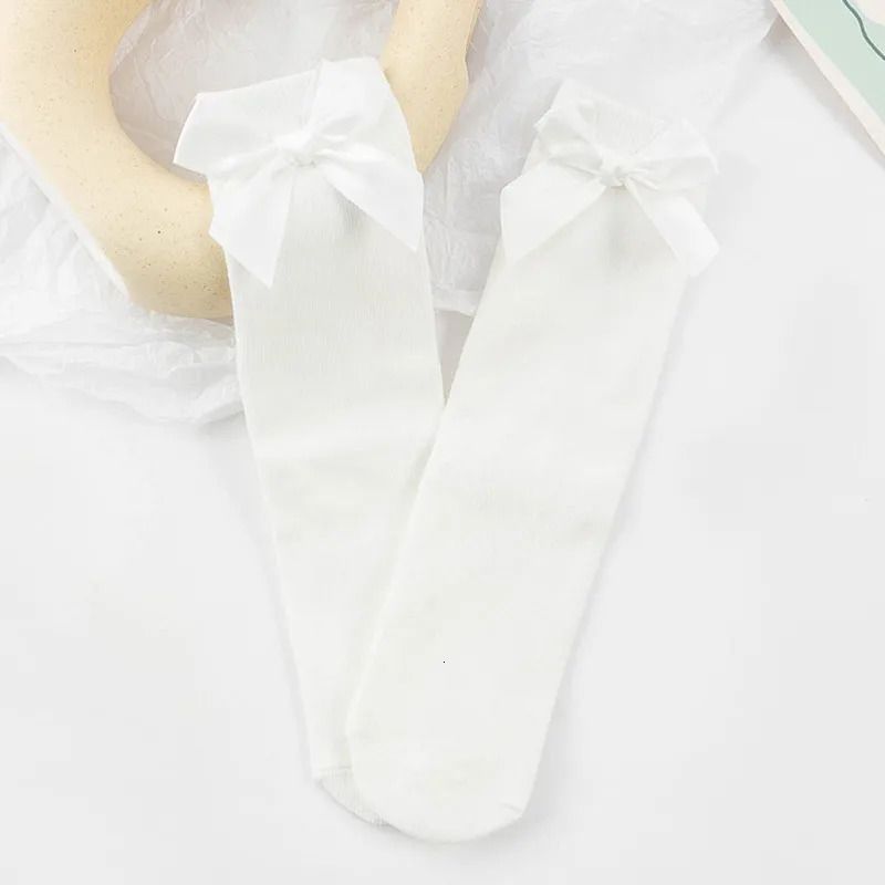 white bow socks