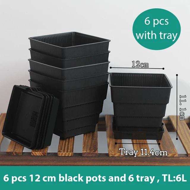 Black 6pcs 12cm t