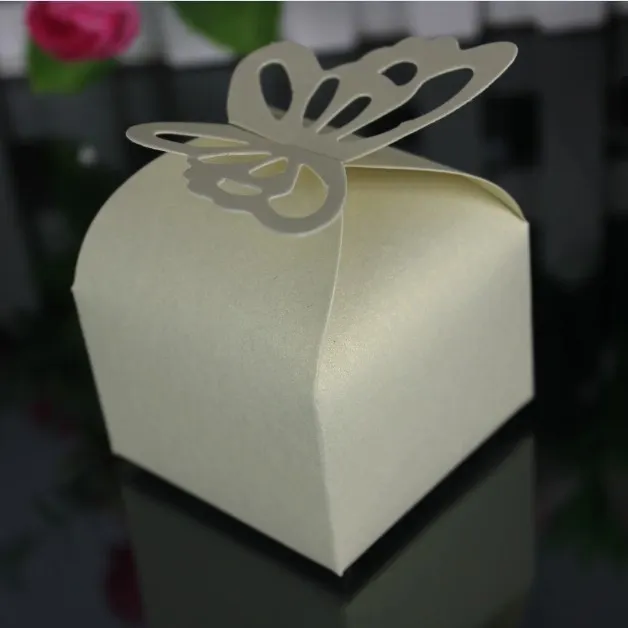 6x6x6cm 20pcs Beige Butterfly Box1