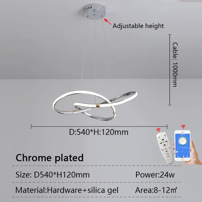 Dimmbarer RC mit App China 540 mm Chrom