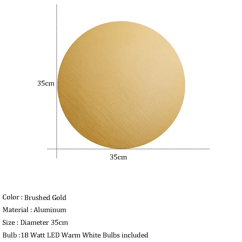 Ciepły biały (2700-3500k) 35 cm szczotkowany