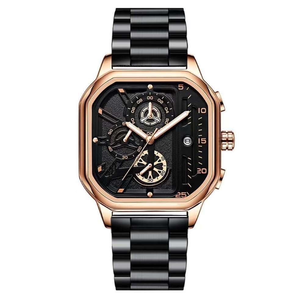 406 Rose Gold Black Face [Black Steel