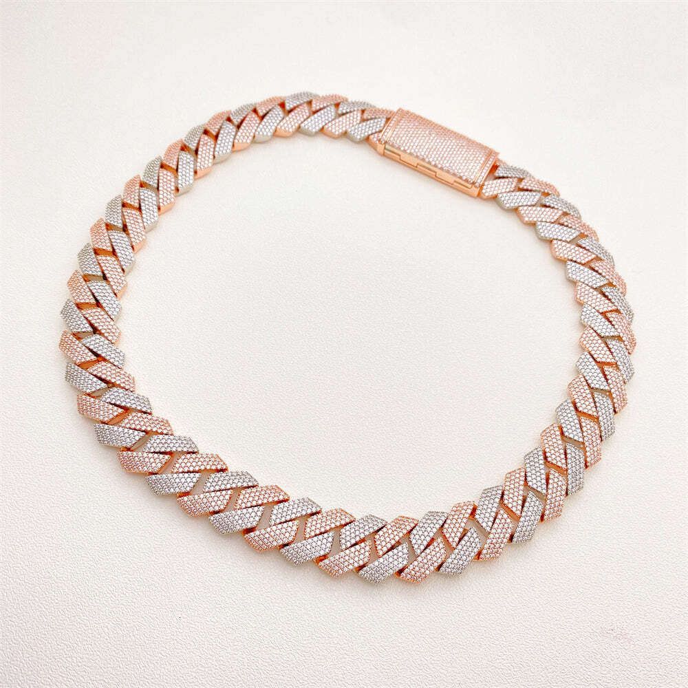 8mm Rose Gold-6inches 925 Silver+vvs M