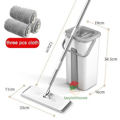 Bucket-mop-3cloth