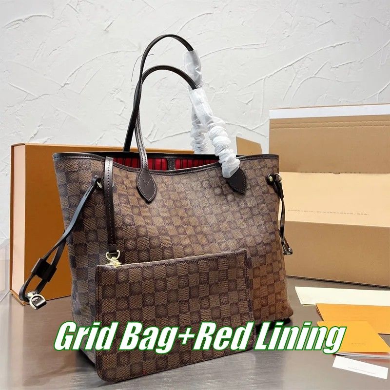 brown grid-red lining