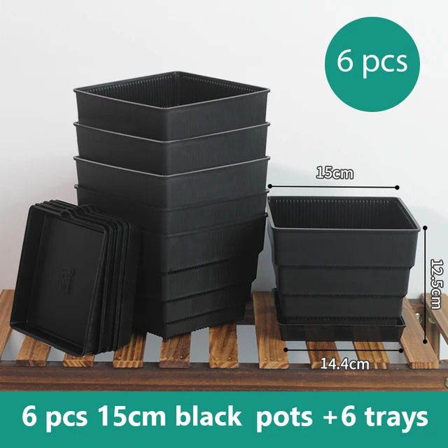 Black 6 pcs 15cm t