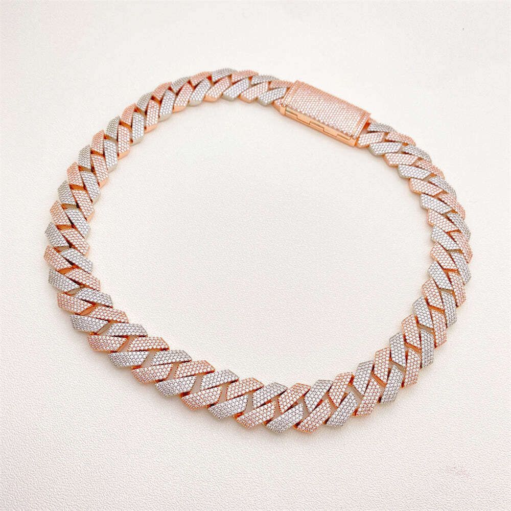 10mm Rose Gold-18inches 925 Silver+vvs