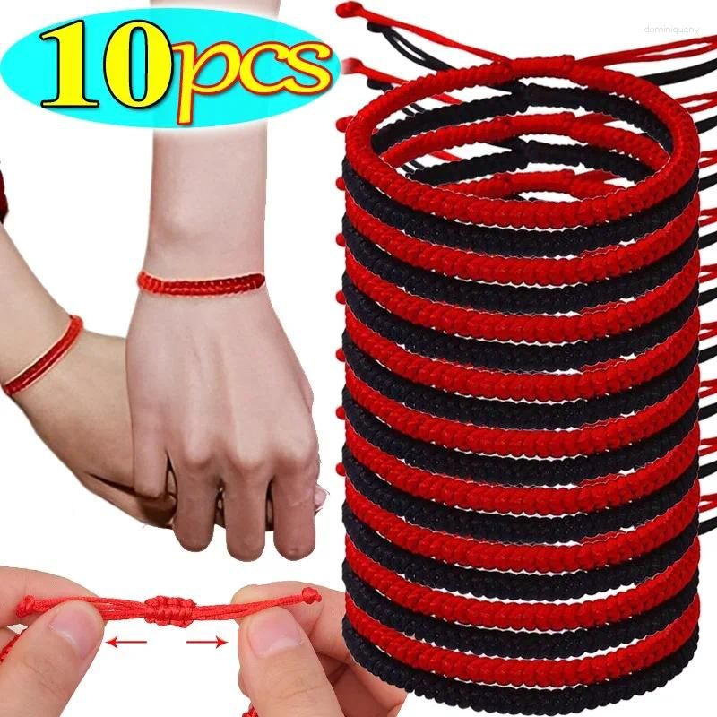 Link Bracelets 10/5/Lucky Red Thread Bracelet Couple Tibetan Buddhist  Adjustable Handwoven Braided Rope Knots Jewelry Wristbands From  Dominiqueny, $12.16