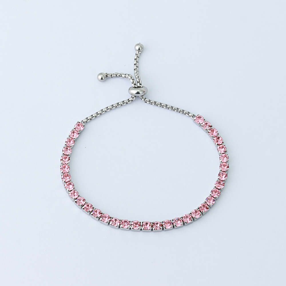 Acier (pierre rose claire)-bracelet de tennis