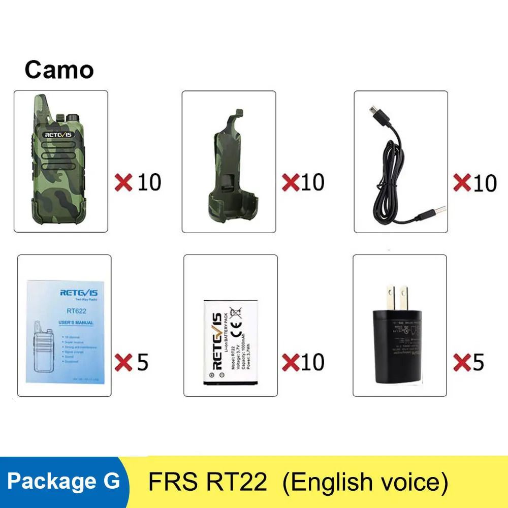 Camo 10pcsパッケージG.