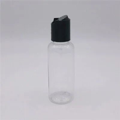 50 ml transparente Plastikflasche schwarz