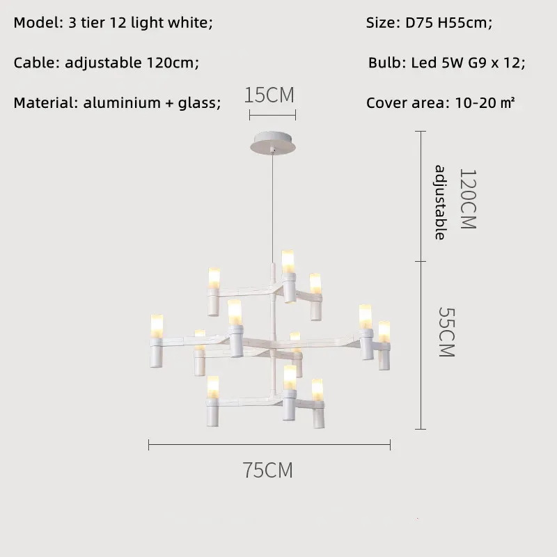 neutral light 4200K white 3 tier 12 bulb