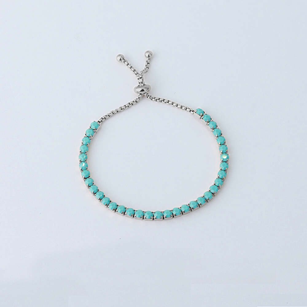 Acier (pierre turquoise)-Bracelet Tennis