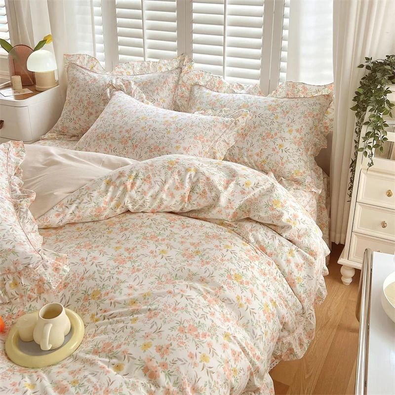 Funda de almohada 100% algodón con estampado floral 2(50x75) cm