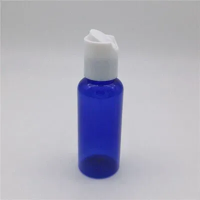 50 ml blaue Plastikflasche weiß