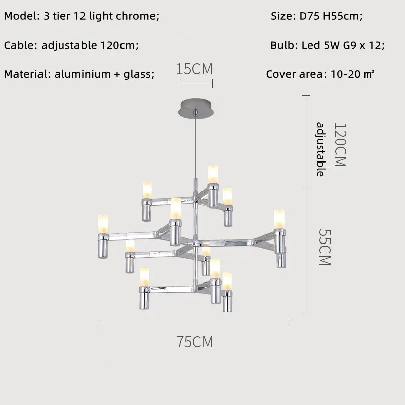 luce neutra 4200K cromo 3 livelli 12 lig