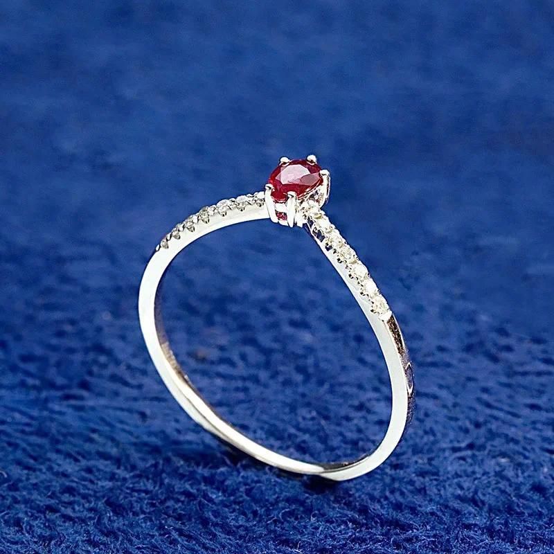 18K White Gold Natural Ruby