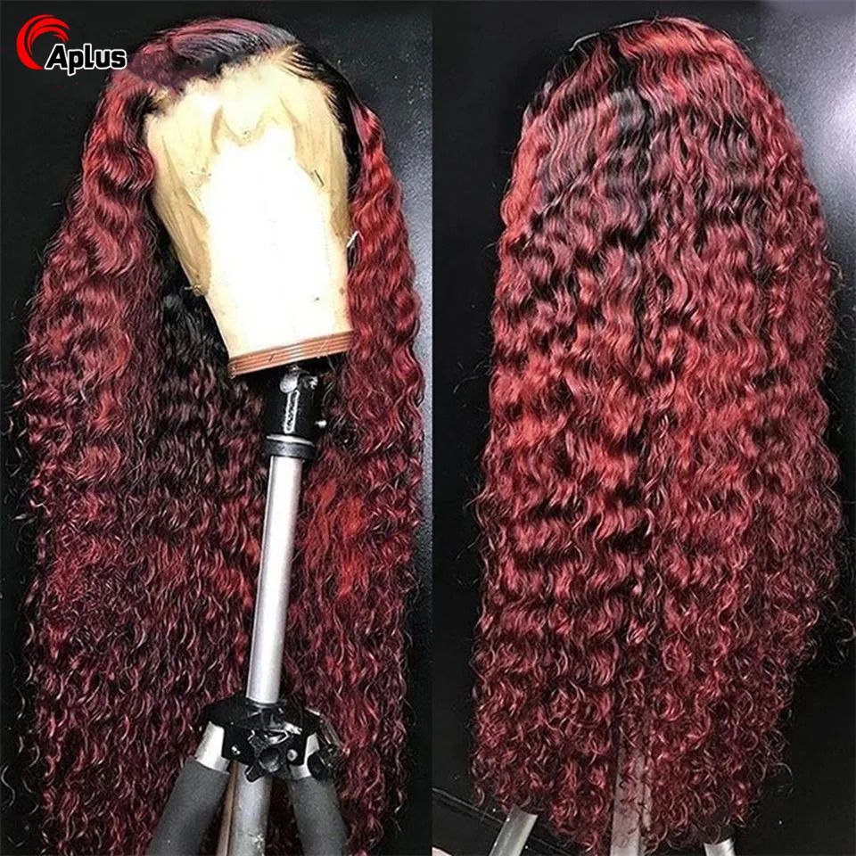 1B Burgundy-13x4 Lace Bront Wig-16inches