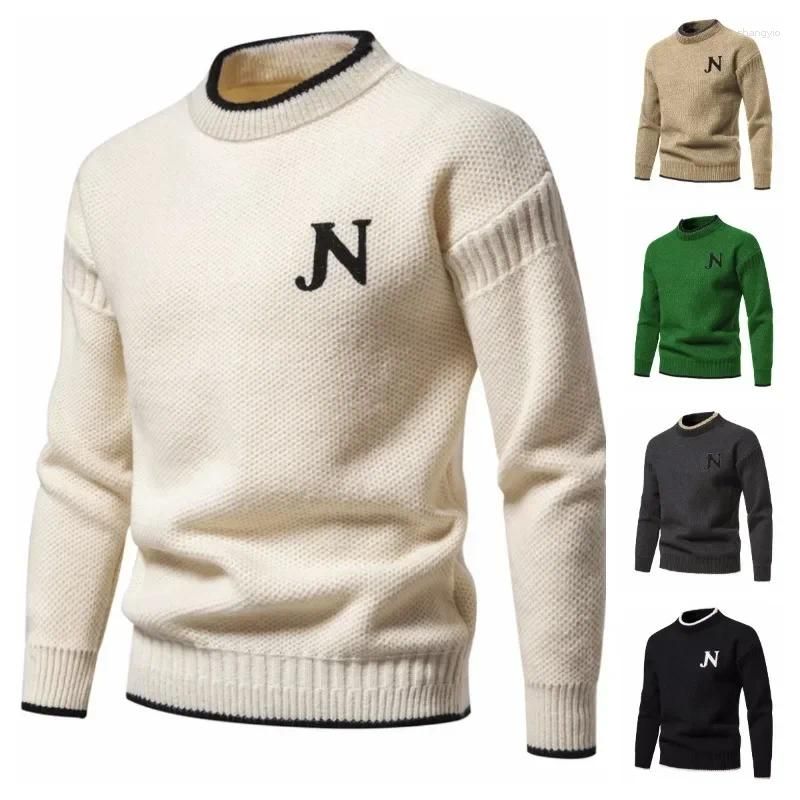 Hautevoque Men's Winter High-Neck Slim-Fit Jacquard Knit Sweater