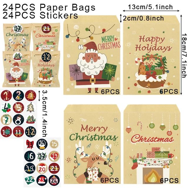 24Sets Xmas stypled-as picture