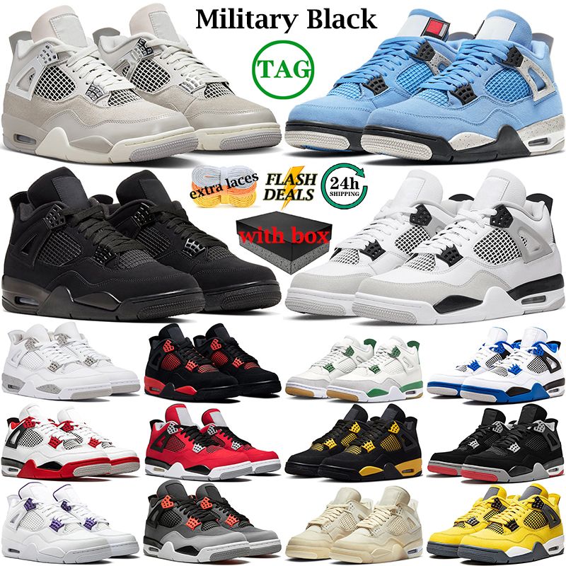 With Box 4s Military Black Cat Basketball Shoes 4 Tag For Men