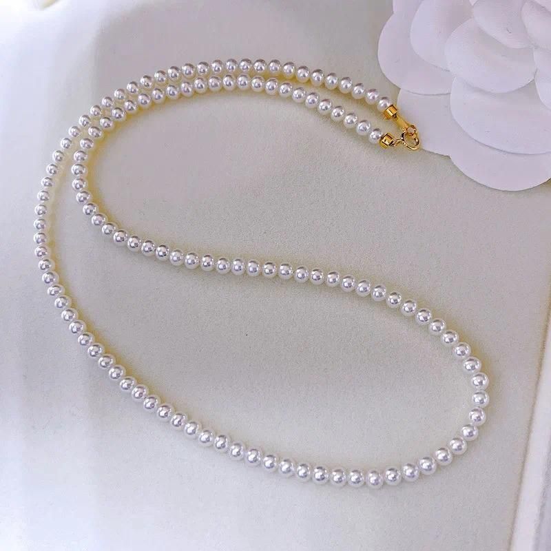 China Pearl 3-4mm 38 cm guld