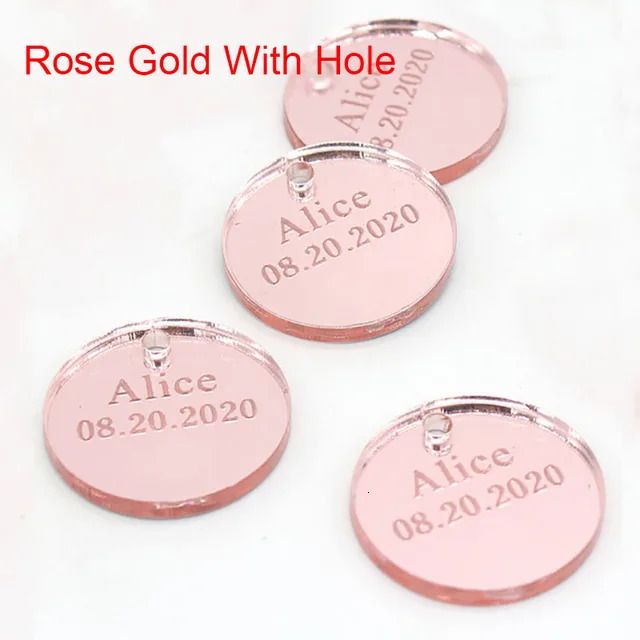 50pcs rosegold hole-4 cm