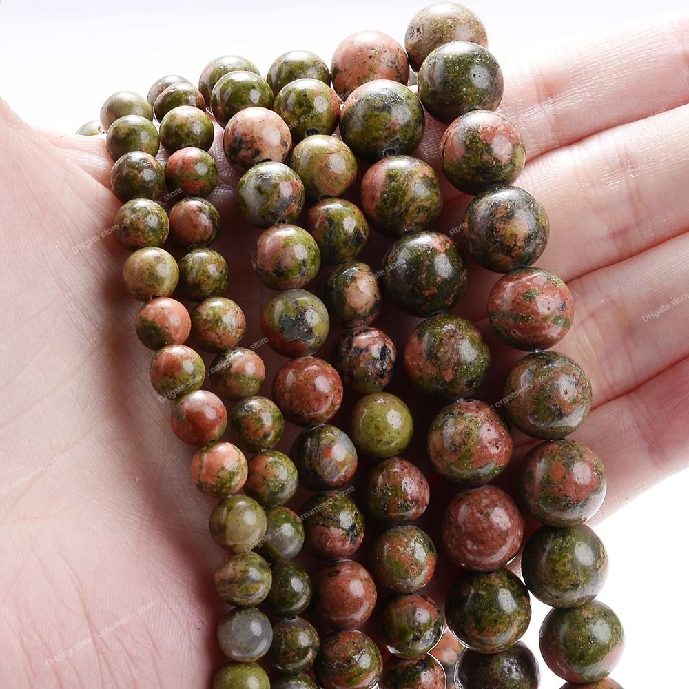 Perline di pietra Unakite 4 mm (circa 91 pezzi)