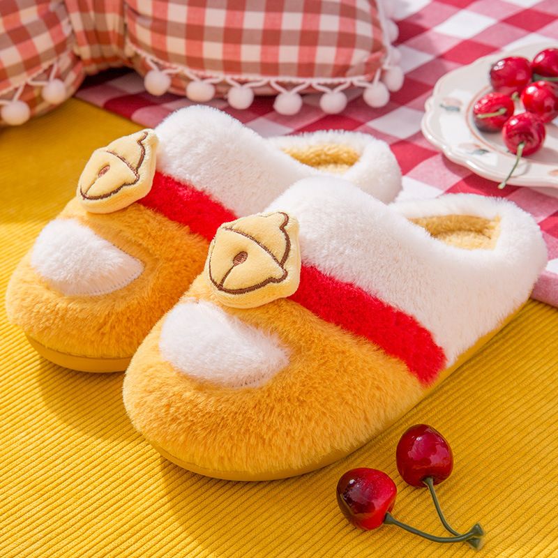 Cozy Winter Indoor Cotton Toddler Slippers Boy With Fluffy Jingle
