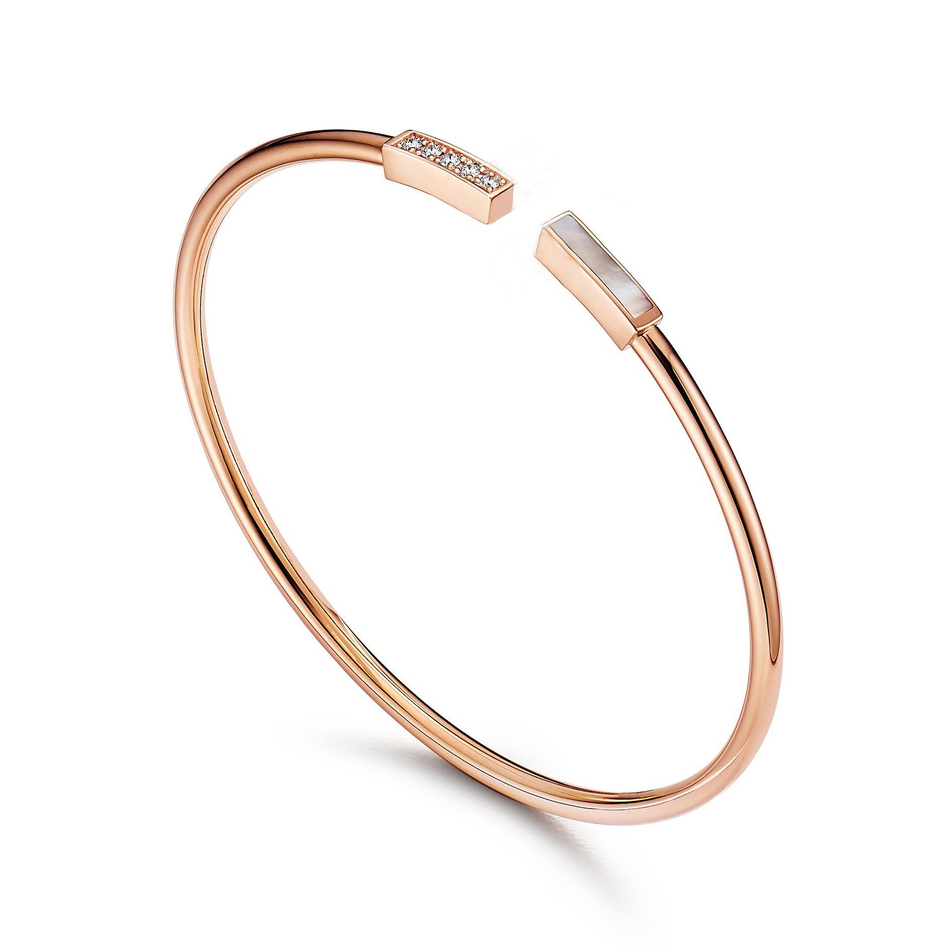 Rose Gold-17cm, med zirkon