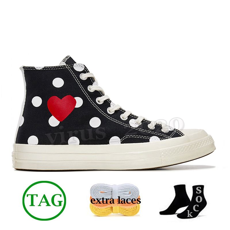 C40 Yüksek Polka Dot Siyah 36-45