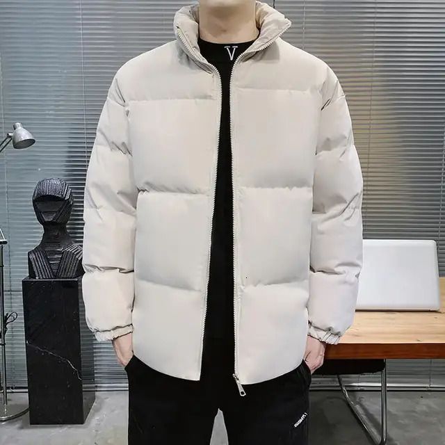 Beige parka mens