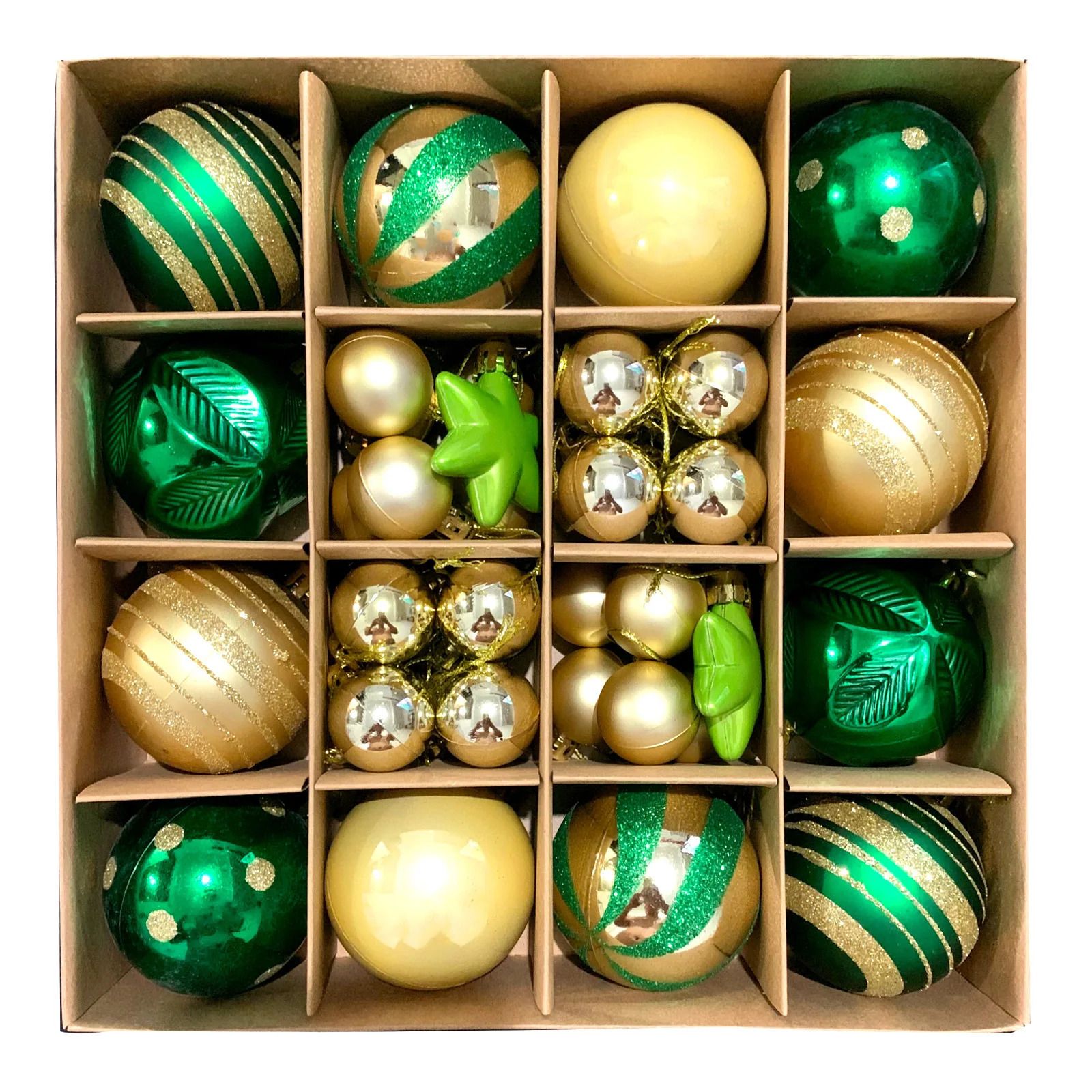 Verde-ouro 42pcs-3-6cm