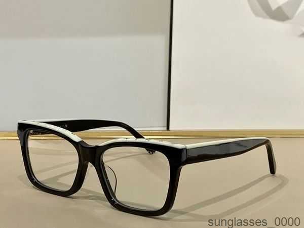 black frame clear lens white logo