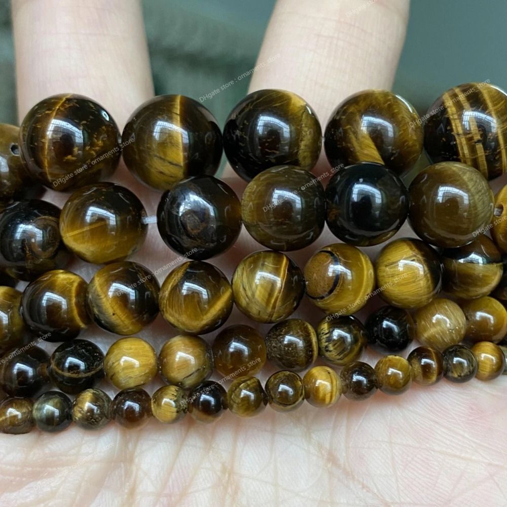 Yellow Tiger Eye 4mm 88-90pcs pärlor