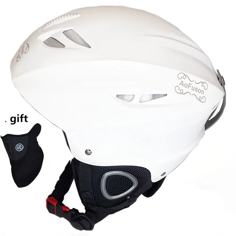 White Ski Helmet-l (56 - 58 Cm)
