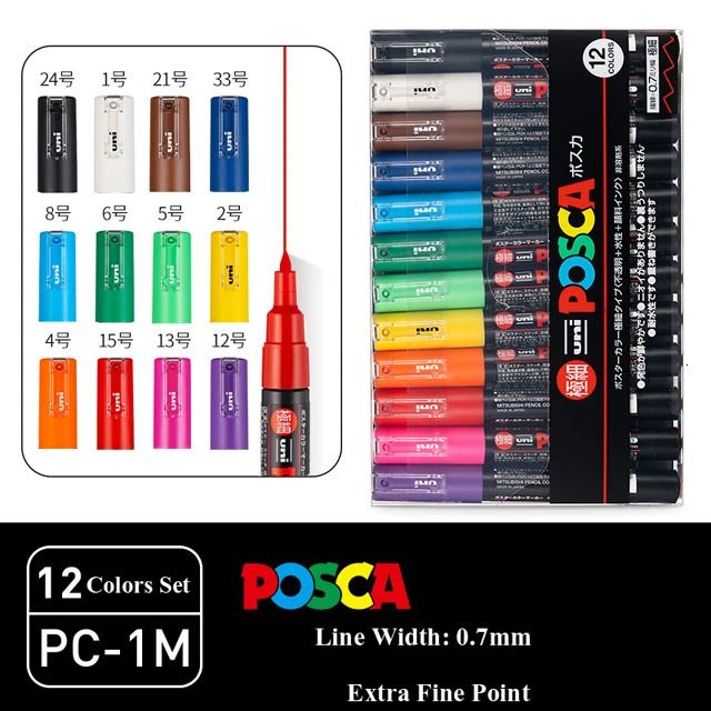 Uni Posca Pittura Marcatori PC-1M Extra Punta Fine Set Di 8 Colori