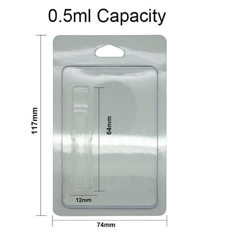 Plastic Clamshell Blister Packaging For .5ml 1.0ml Vape Cartridges G5