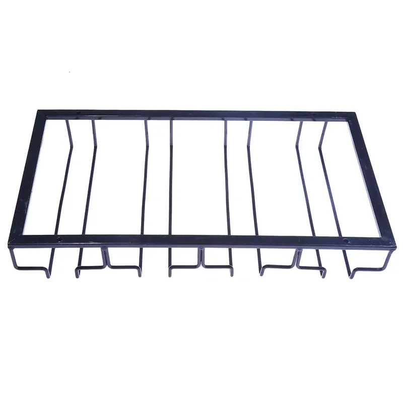 Glass Cup Rack Black 4 Grids