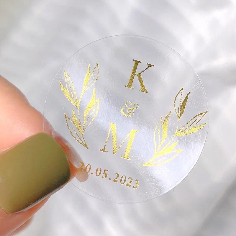 6CM 20PCS Gold Foil Clear 05