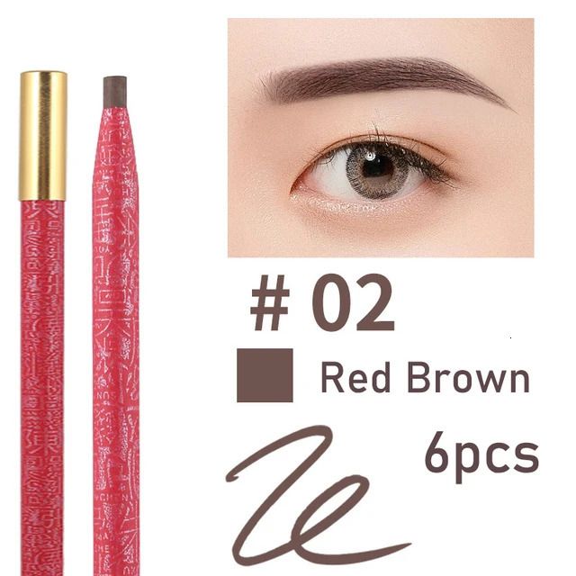 6pcs red brown