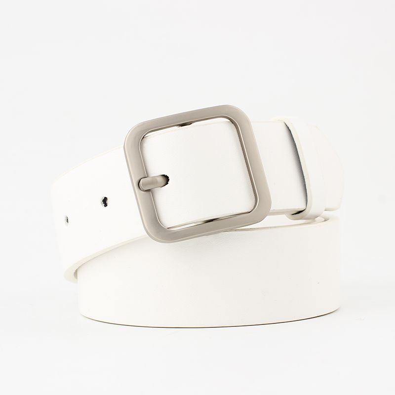White With Silver Buckle