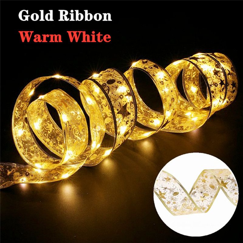 Gold ribbon-warm white