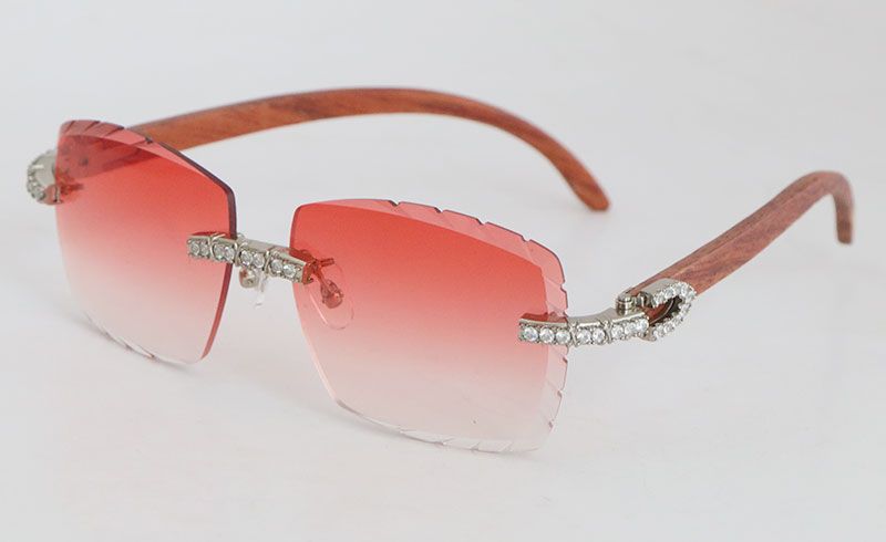 Wood Silver Red Lens