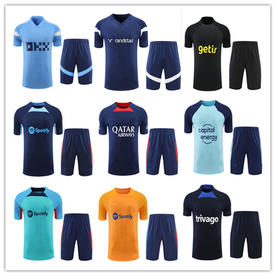 Men volwassen 22 23 voetbal training trainingsgeval voetbalpak jerseys  shorts met korte mouwen set 2022 2023