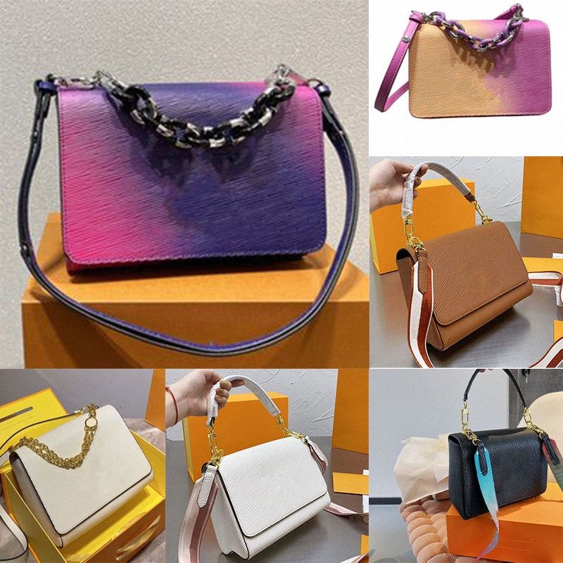 Twist MM Bag Gradient Style High Quality Epi Grained Leather Flap