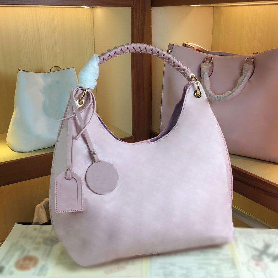 Louis Vuitton Carmel Mahina Leather Hobo Bag - Cream print