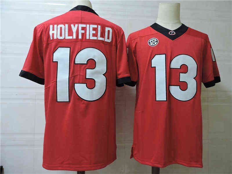 13 Elijah Holyfield Red Jersey