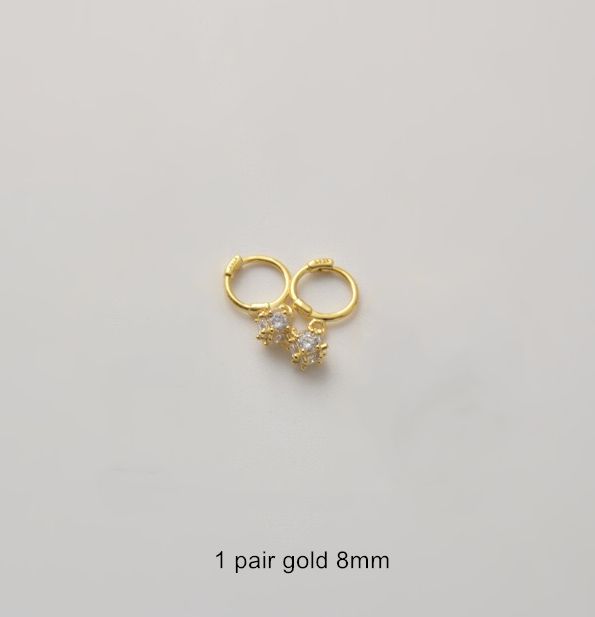 1 pair gold 8 mm2