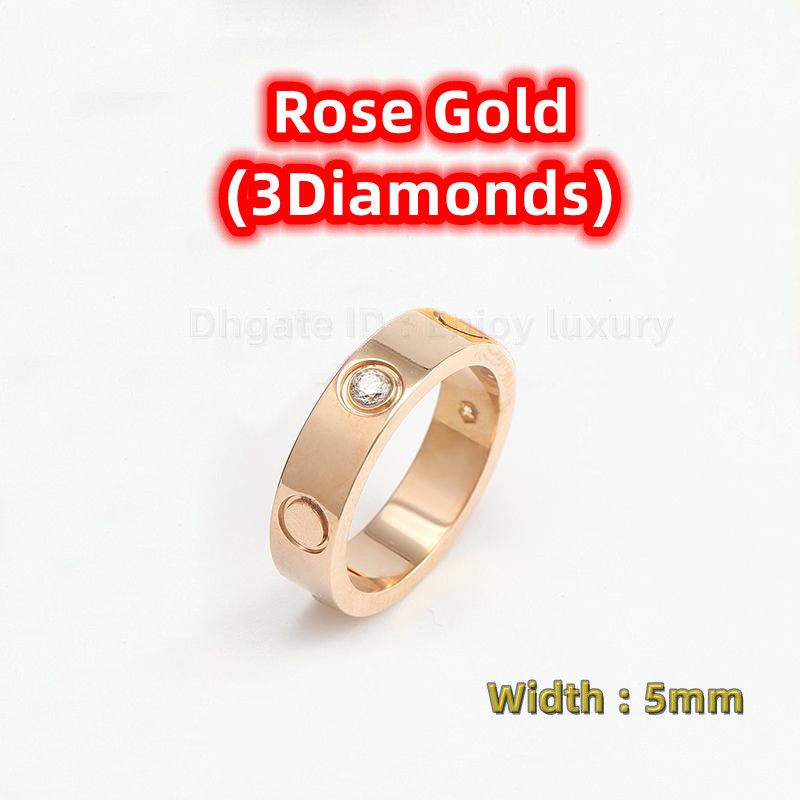 Rosguld (3diamonds) 5 mm